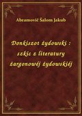 ebooki: Donkiszot żydowski : szkic z literatury żargonowéj żydowskiéj - ebook